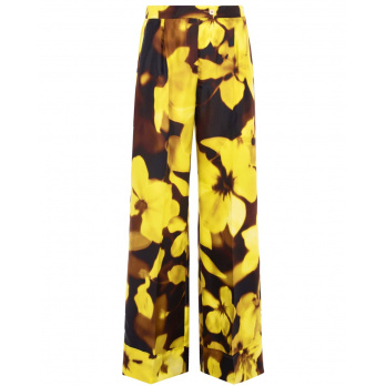 BEATRICE.B - Damen Hose aus Seide - Lime 