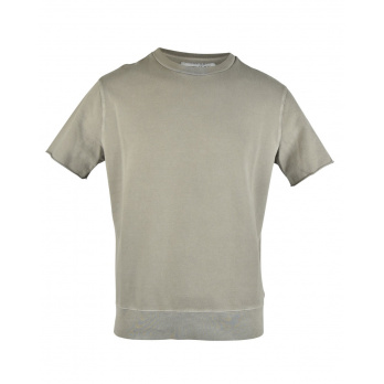 BOWERY - Man's Essential Crewneck Light Sweat Short Sleeve - Moon Rock