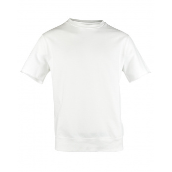 BOWERY - Man's Essential Crewneck Light Sweat Short Sleeve - Off White