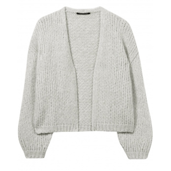 LUISA CERANO - Damen Cardigan aus Woll-Mix - Silver Grey 