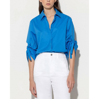 LUISA CERANO - Damen Bluse mit verdeckter Knopfleiste - Blue