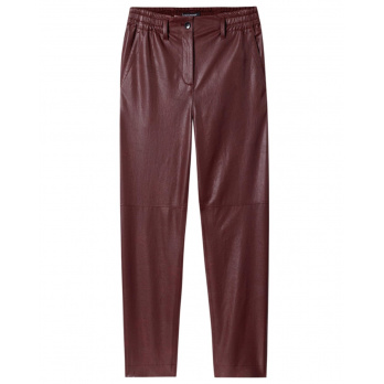LUISA CERANO - Damen Tapered-Pants in Leder-Optik - Barolo