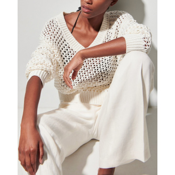 LUISA CERANO - Damen Pullover mit langen Armen - Off White