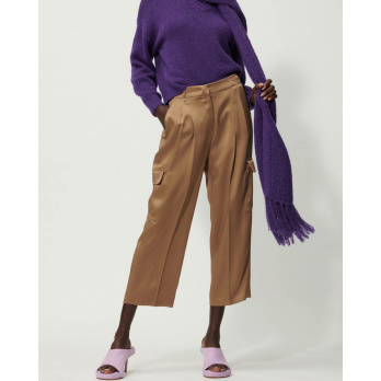 LUISA CERANO - Damen Satin Cargo Pants - Miso 