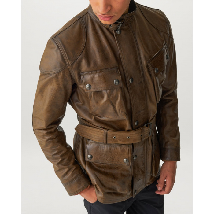 Húmedo arco jueves BELSTAFF - Herren Jacket Trialmaster Panther - Saddle Brown