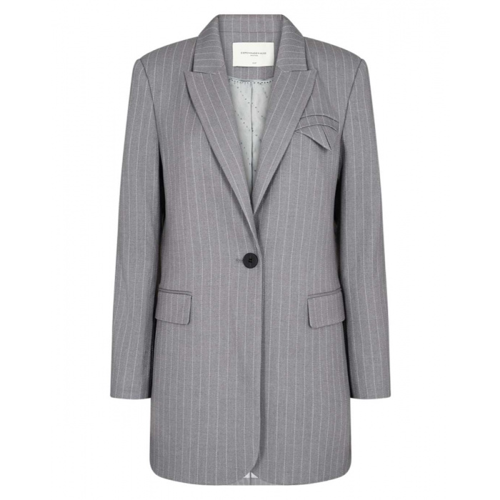 COPENHAGEN MUSE Damen Long Blazer Medium Grey