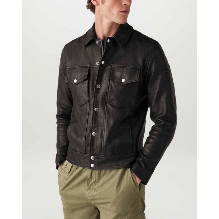 BELSTAFF Herren Jacke aus Leder Piston Black