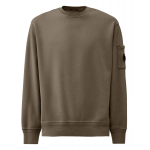 CP COMPANY - Herren Sweater - COTTON DIAGONAL FLEECE CREW NECK SWEATSHIRT - Smoked Pearl