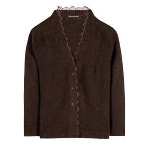 LUISA CERANO - Damen Strickjacke - Cardigan aus Alpaka-Mix - Marone