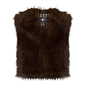 LUISA CERANO - Damen Weste - Boho-Weste in Fell-Optik - Marone