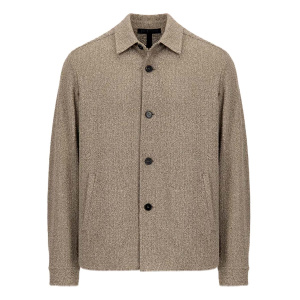 HARRIS WHARF LONDON Herren Blazer - Men Shirt Jacket Bicolour Frisè-Taupe