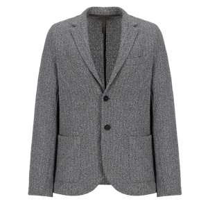HARRIS WHARF LONDON - HERREN BLAZER BICOLOR FRISE - CHARCOAL