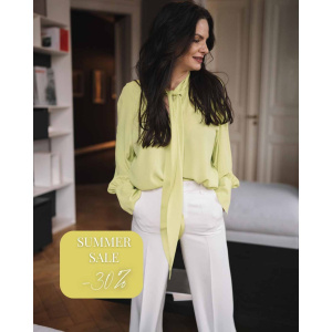 LUISA CERANO - Damen Schluppenbluse aus Seiden Mix - Lime